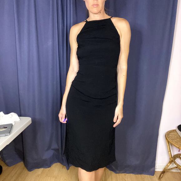 Reformation Black Open Back Midi Dress Strappy Classic Size 0 - XS - Picture 3 of 11